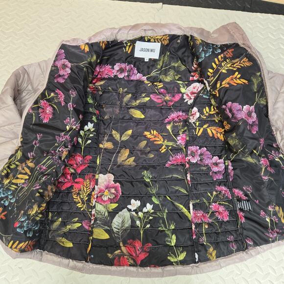 Jason Wu Lightweight Puffer Jacket Womens Medium Rose Light Pink Designer Logo - Picture 6 of 11